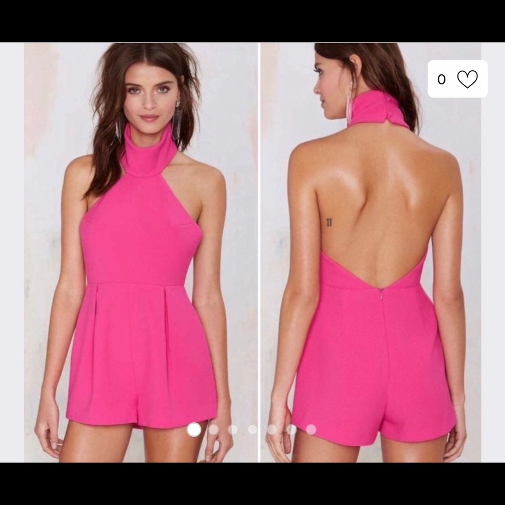 Revolve brand Finders Keepers hot pink romper